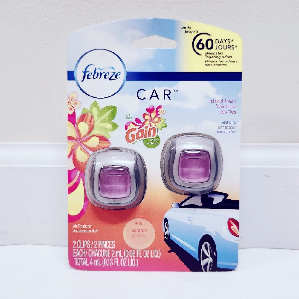 🔮3/$15 Febreze Car Air Freshener Vent Clip Gain Island Fresh